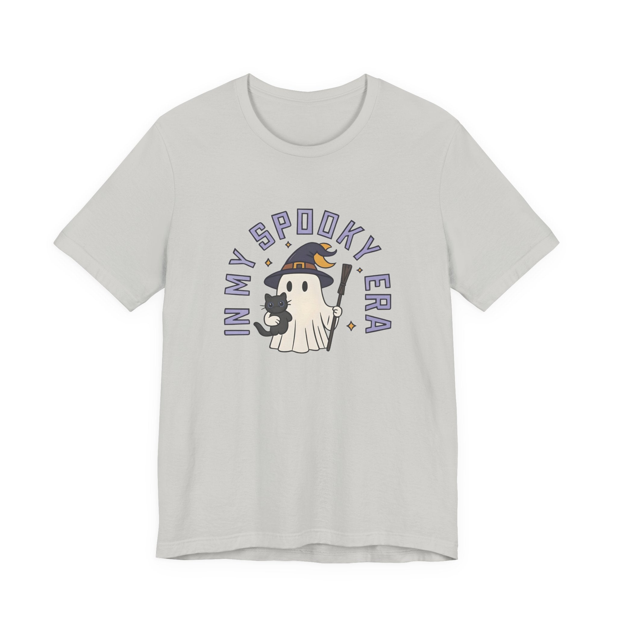 Ghost Cat Tee - Cute Halloween Unisex Jersey Short Sleeve Tee