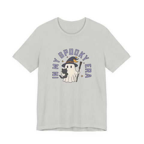 Ghost Cat Tee - Cute Halloween Unisex Jersey Short Sleeve Tee