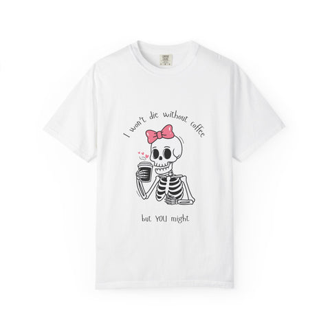 Unisex Skeleton Coffee T-Shirt - Perfect for Coffee Lovers & Halloween