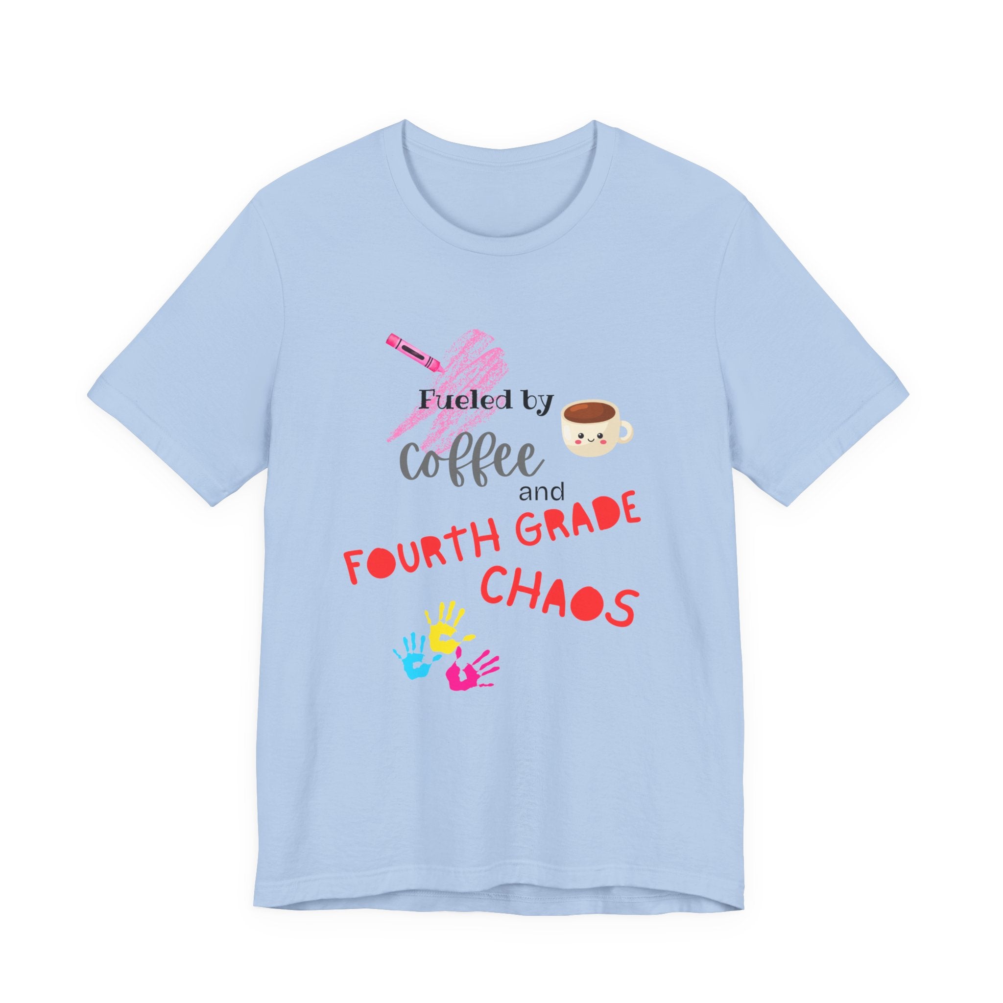 Coffee & Fourth Grade Chaos Tee, Teacher Gift Shirt, Funny Teacher T-Shirt, Classroom Humor, Back to School Apparel, Unisex Teacher Tee