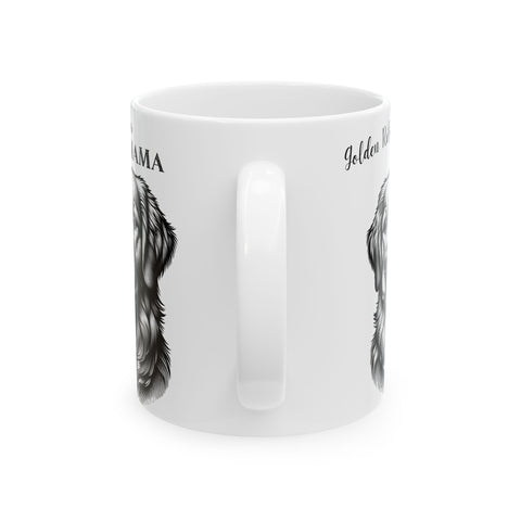 Mug - Cute Golden Retriever Face with Golden Retriever Mama Ceramic Mug (11oz, 15oz)