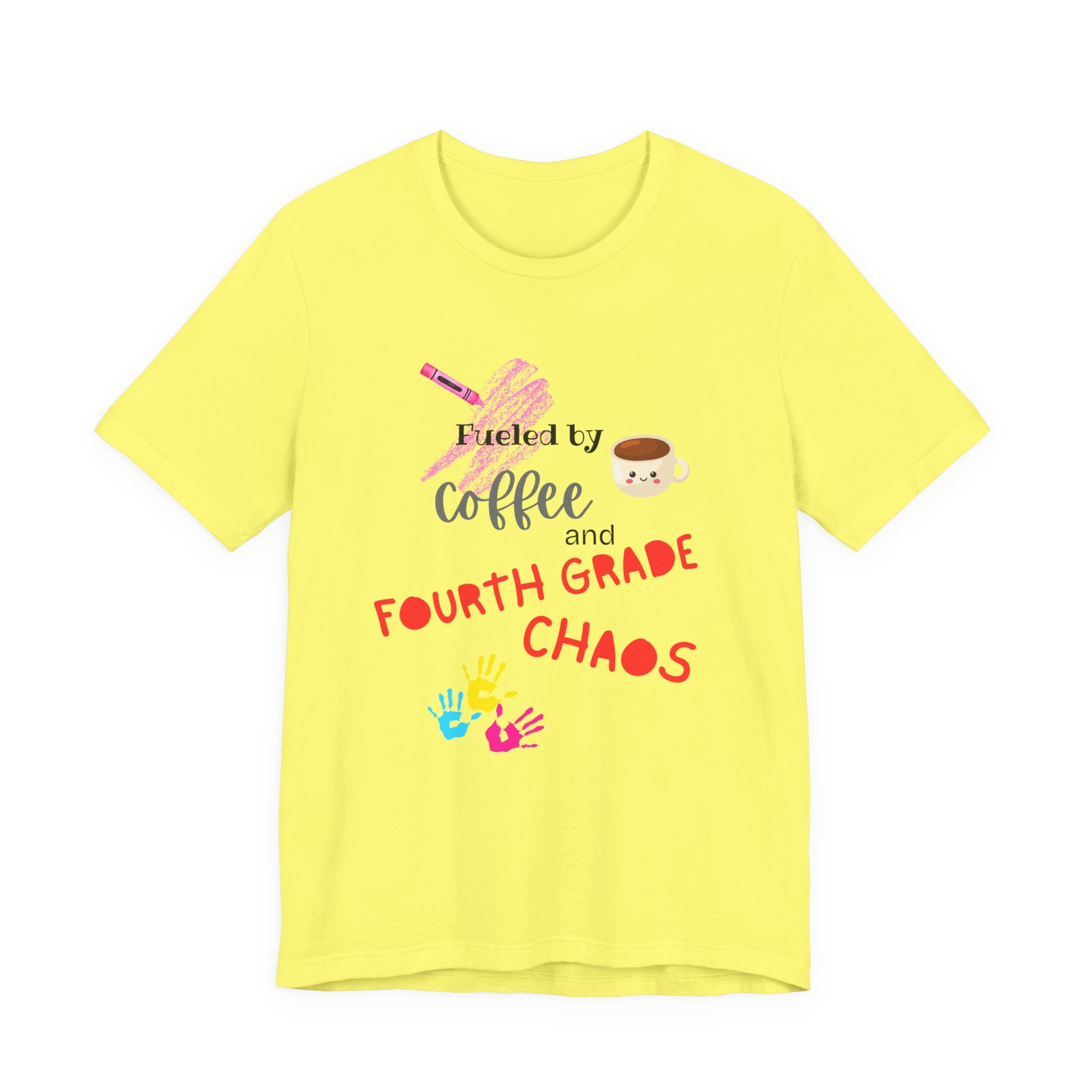 Coffee & Fourth Grade Chaos Tee, Teacher Gift Shirt, Funny Teacher T-Shirt, Classroom Humor, Back to School Apparel, Unisex Teacher Tee