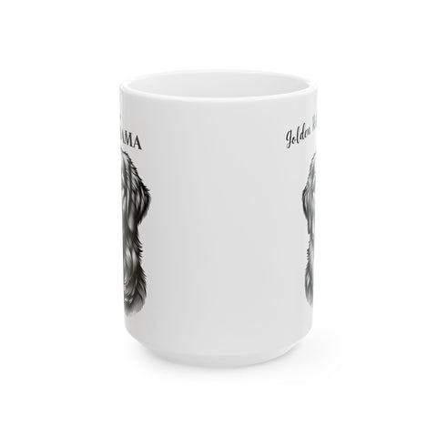 Mug - Cute Golden Retriever Face with Golden Retriever Mama Ceramic Mug (11oz, 15oz)