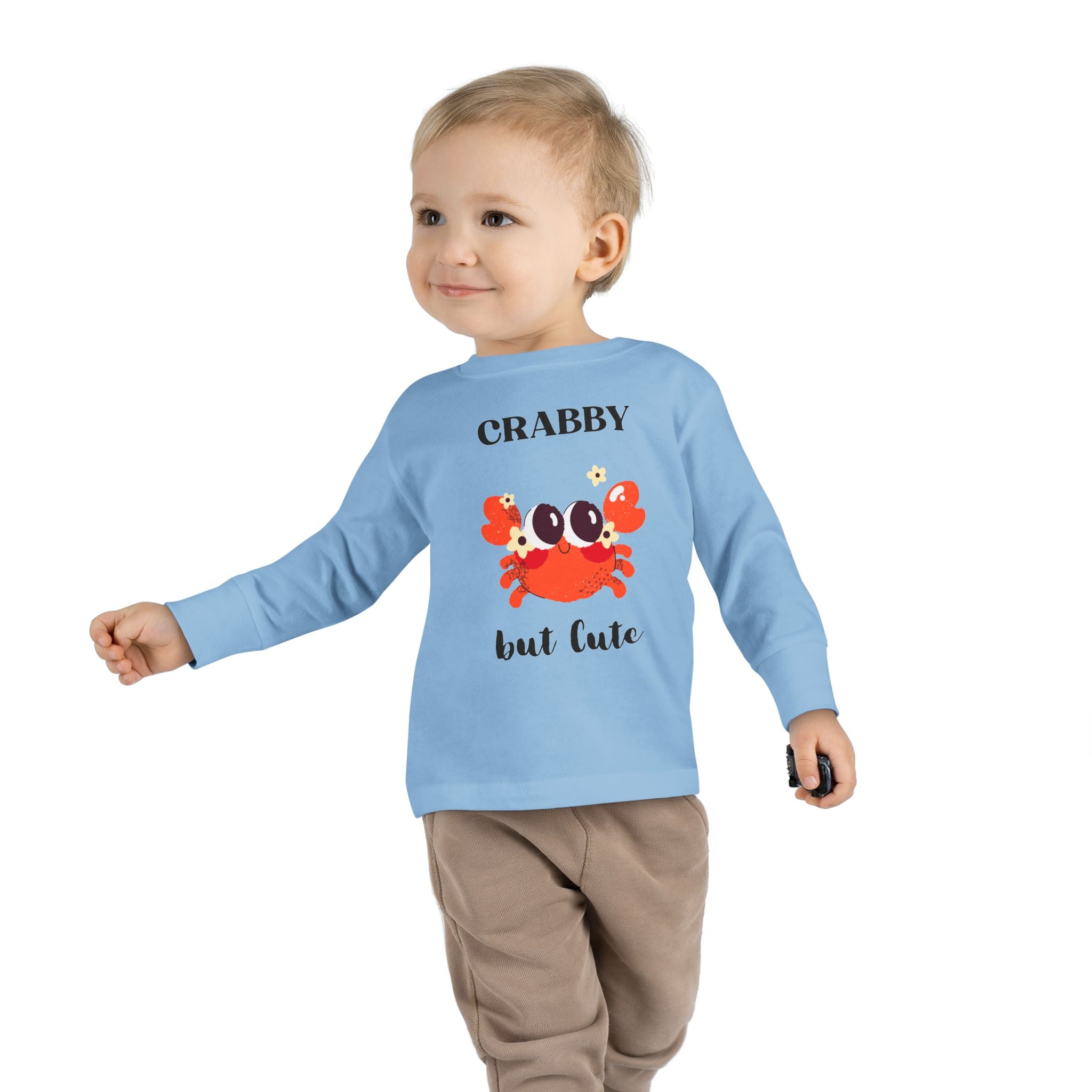 Crabby But Cute Toddler Long Sleeve Tee - Fun and Playful Kids Shirt