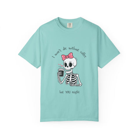 Unisex Skeleton Coffee T-Shirt - Perfect for Coffee Lovers & Halloween