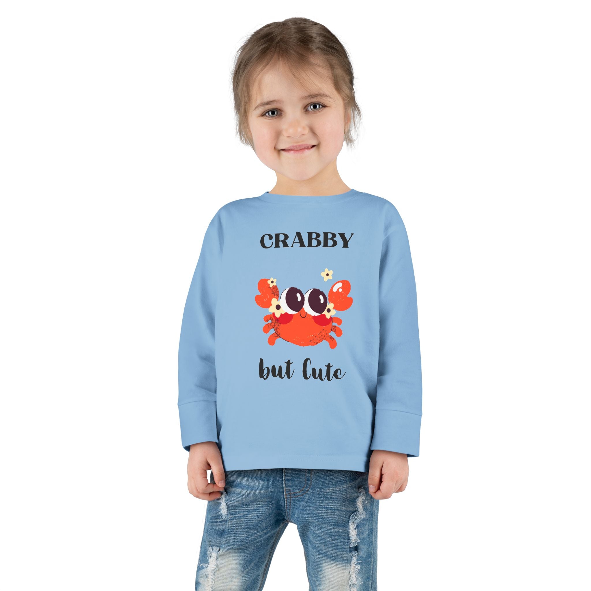 Crabby But Cute Toddler Long Sleeve Tee - Fun and Playful Kids Shirt