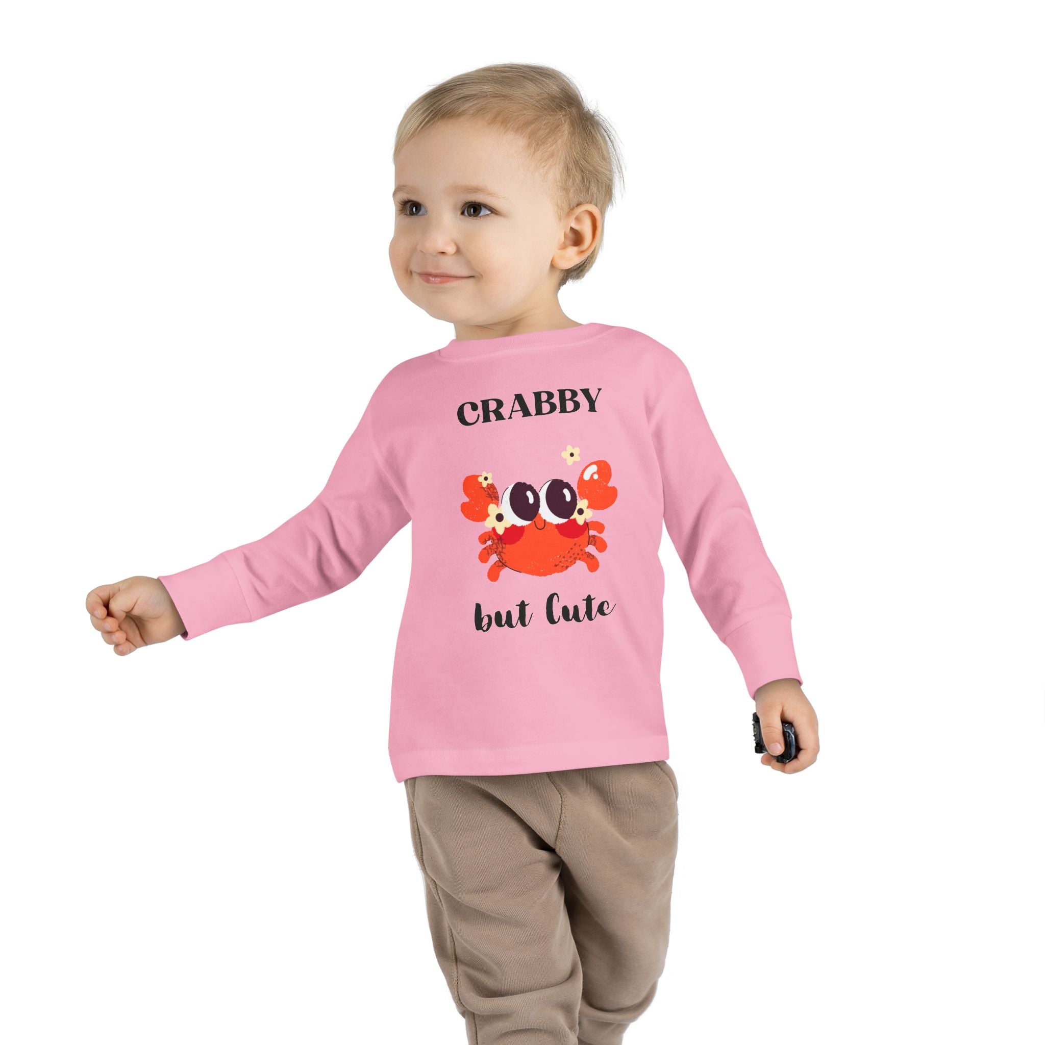 Crabby But Cute Toddler Long Sleeve Tee - Fun and Playful Kids Shirt