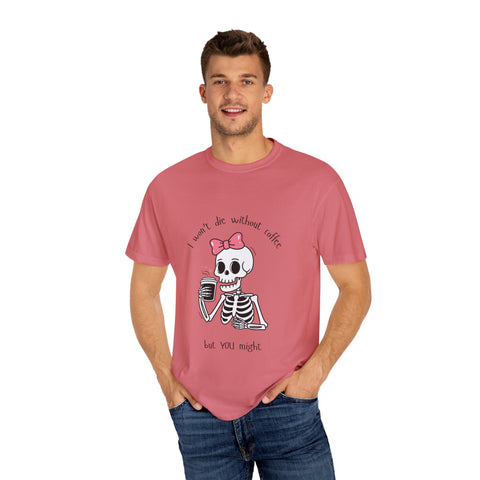 Unisex Skeleton Coffee T-Shirt - Perfect for Coffee Lovers & Halloween