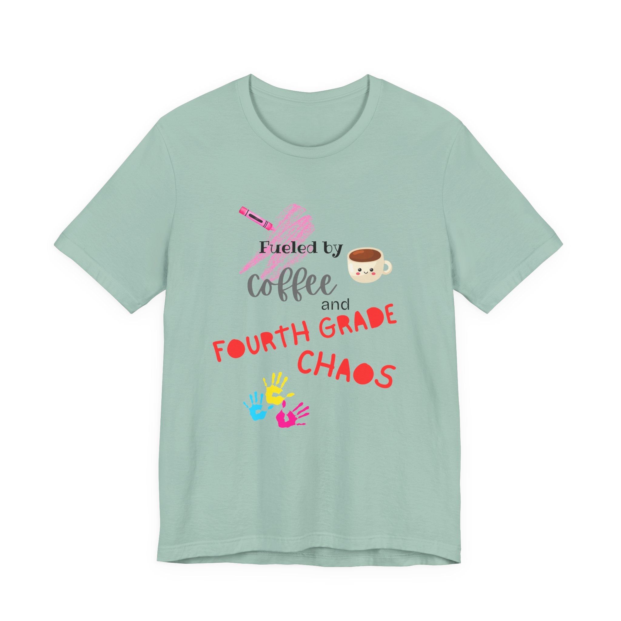 Coffee & Fourth Grade Chaos Tee, Teacher Gift Shirt, Funny Teacher T-Shirt, Classroom Humor, Back to School Apparel, Unisex Teacher Tee