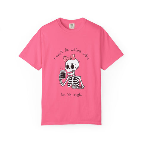 Unisex Skeleton Coffee T-Shirt - Perfect for Coffee Lovers & Halloween