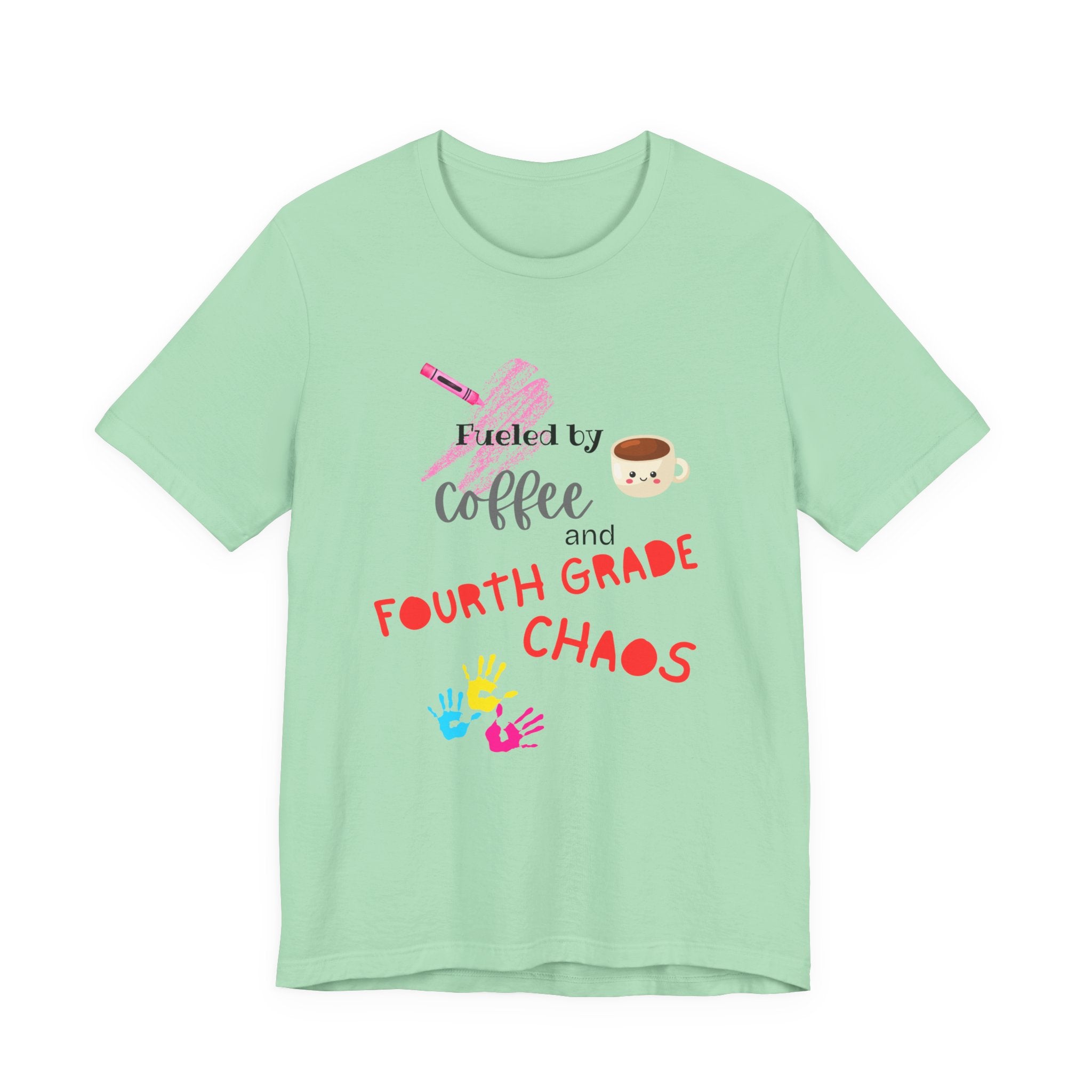 Coffee & Fourth Grade Chaos Tee, Teacher Gift Shirt, Funny Teacher T-Shirt, Classroom Humor, Back to School Apparel, Unisex Teacher Tee