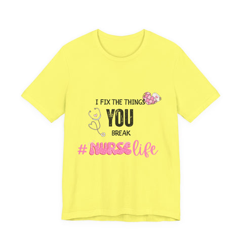 Nurse Life Tee with Stethoscope and Heart Graphic