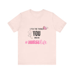 Nurse Life Tee with Stethoscope and Heart Graphic