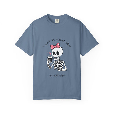 Unisex Skeleton Coffee T-Shirt - Perfect for Coffee Lovers & Halloween
