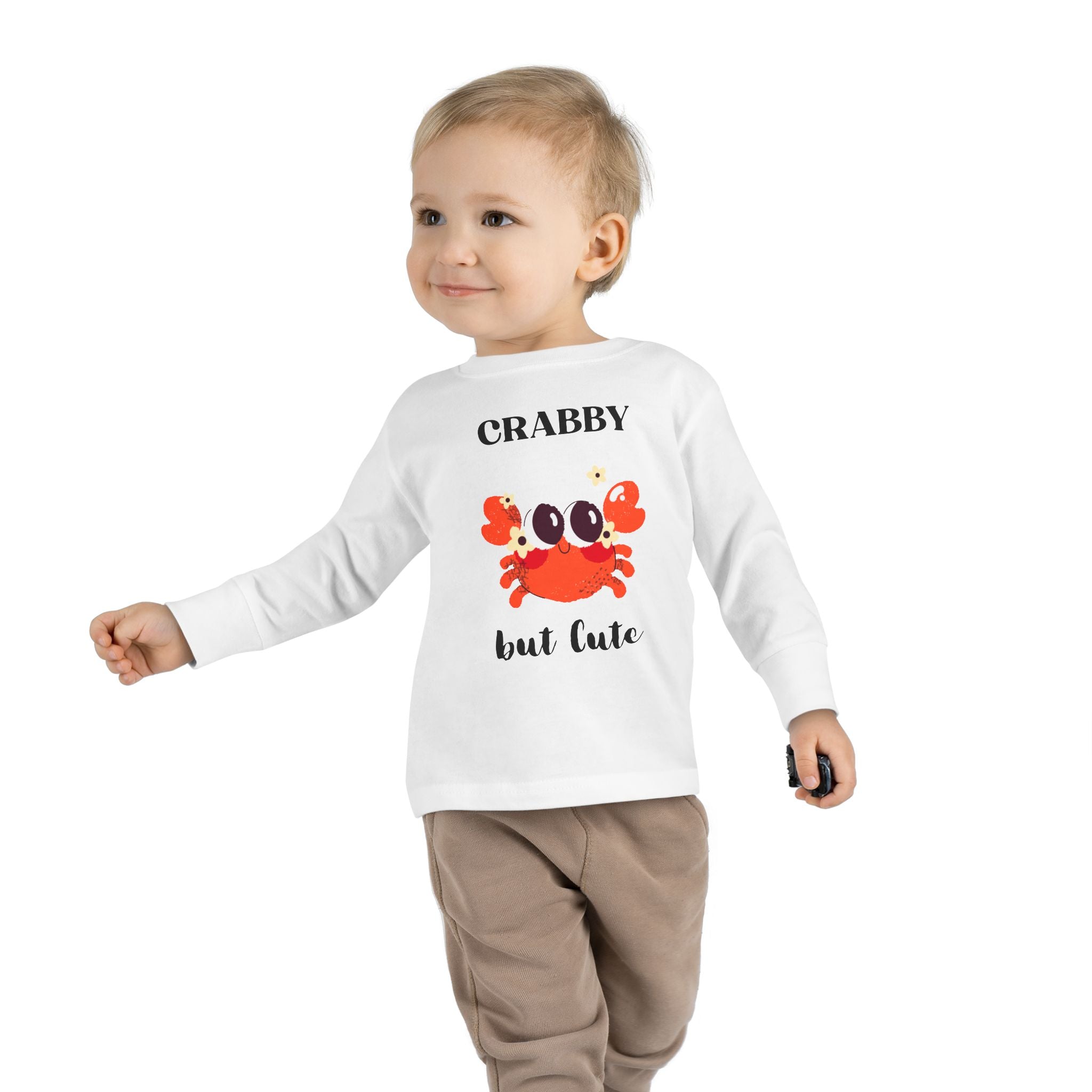 Crabby But Cute Toddler Long Sleeve Tee - Fun and Playful Kids Shirt