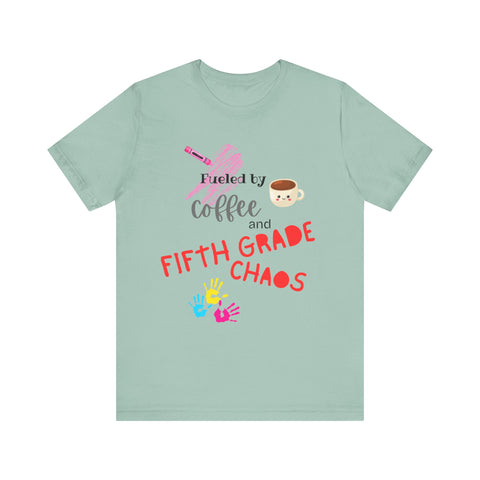 Unisex Tee: Fueled by Coffee and Fifth Grade Chaos - Perfect for Teachers, Back to School, Teacher Gifts, Classroom Humor, Fun [...]