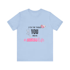 Nurse Life Tee with Stethoscope and Heart Graphic