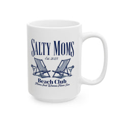 Salty Moms Ceramic Mug - Beach Club Collection | Perfect Gift for Moms Who Love the Sun