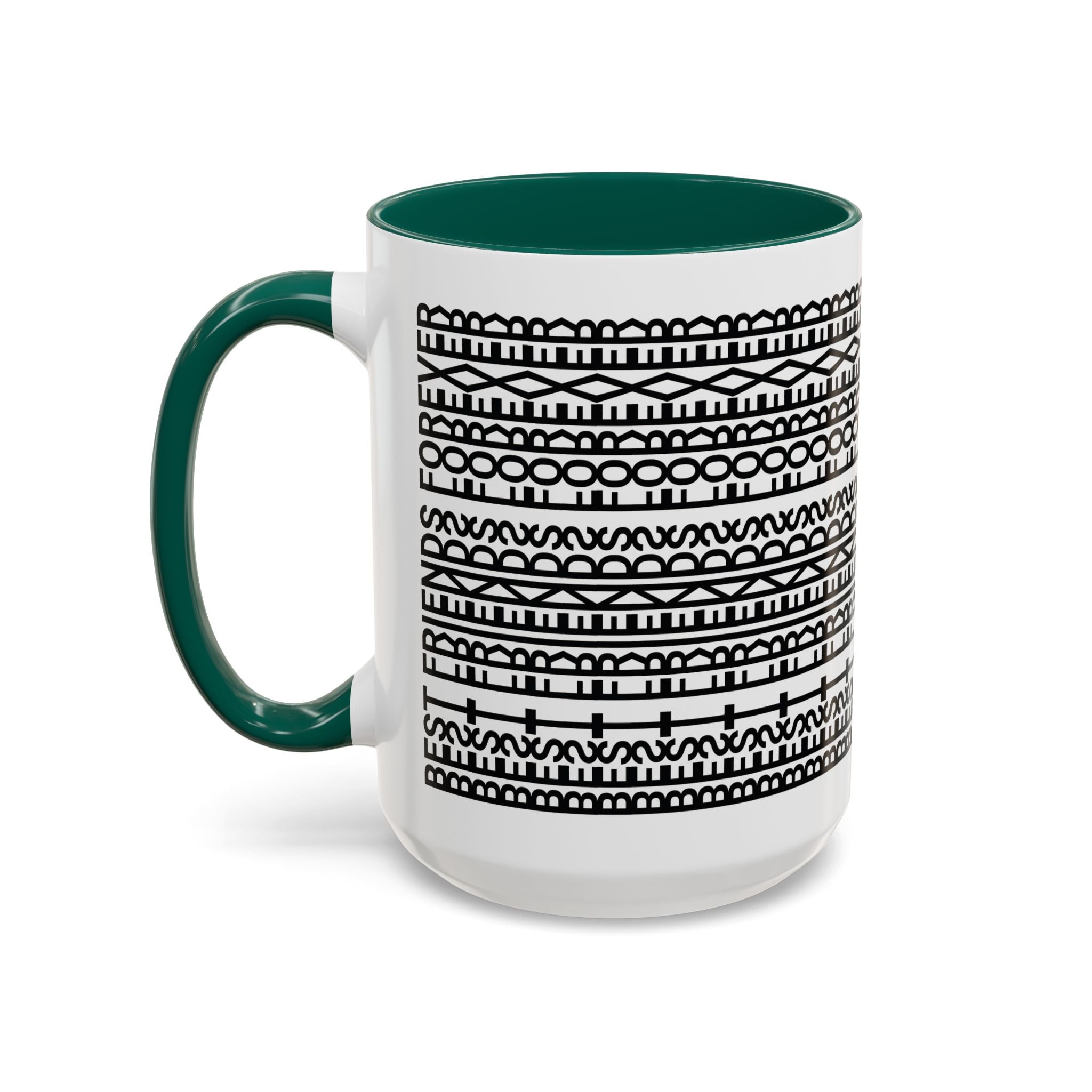 Mug - Best Friends Forever Colorful Geometric Design