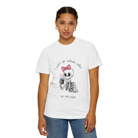 Unisex Skeleton Coffee T-Shirt - Perfect for Coffee Lovers & Halloween