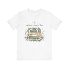 Romance Era Unisex Tee with Books and Bow Design