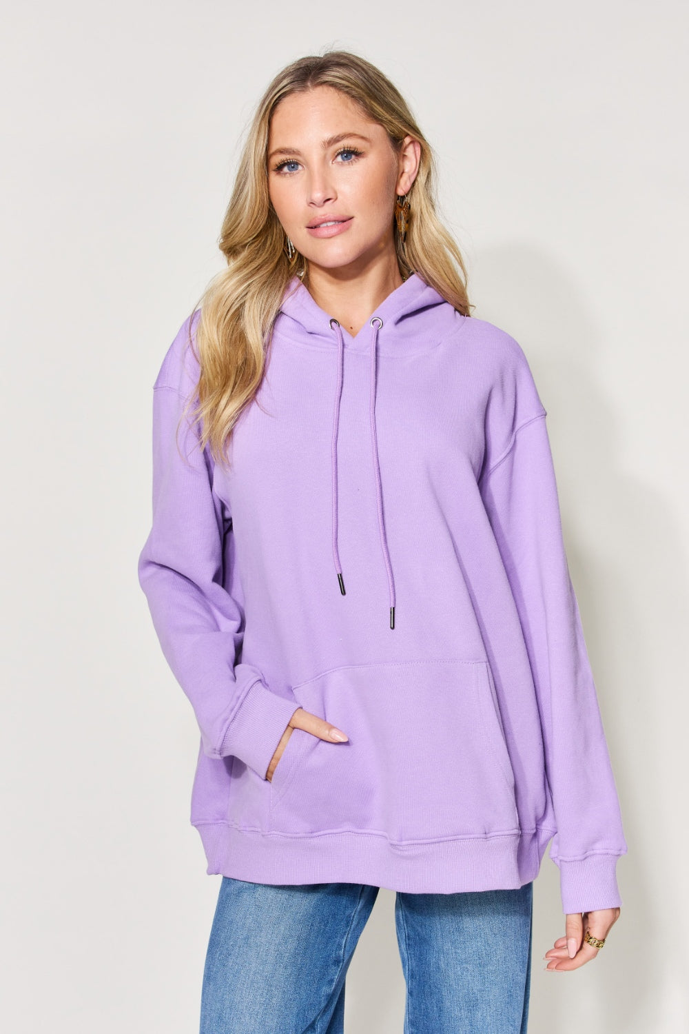 Simply Love Full Size Drawstring Long Sleeve Hoodie
