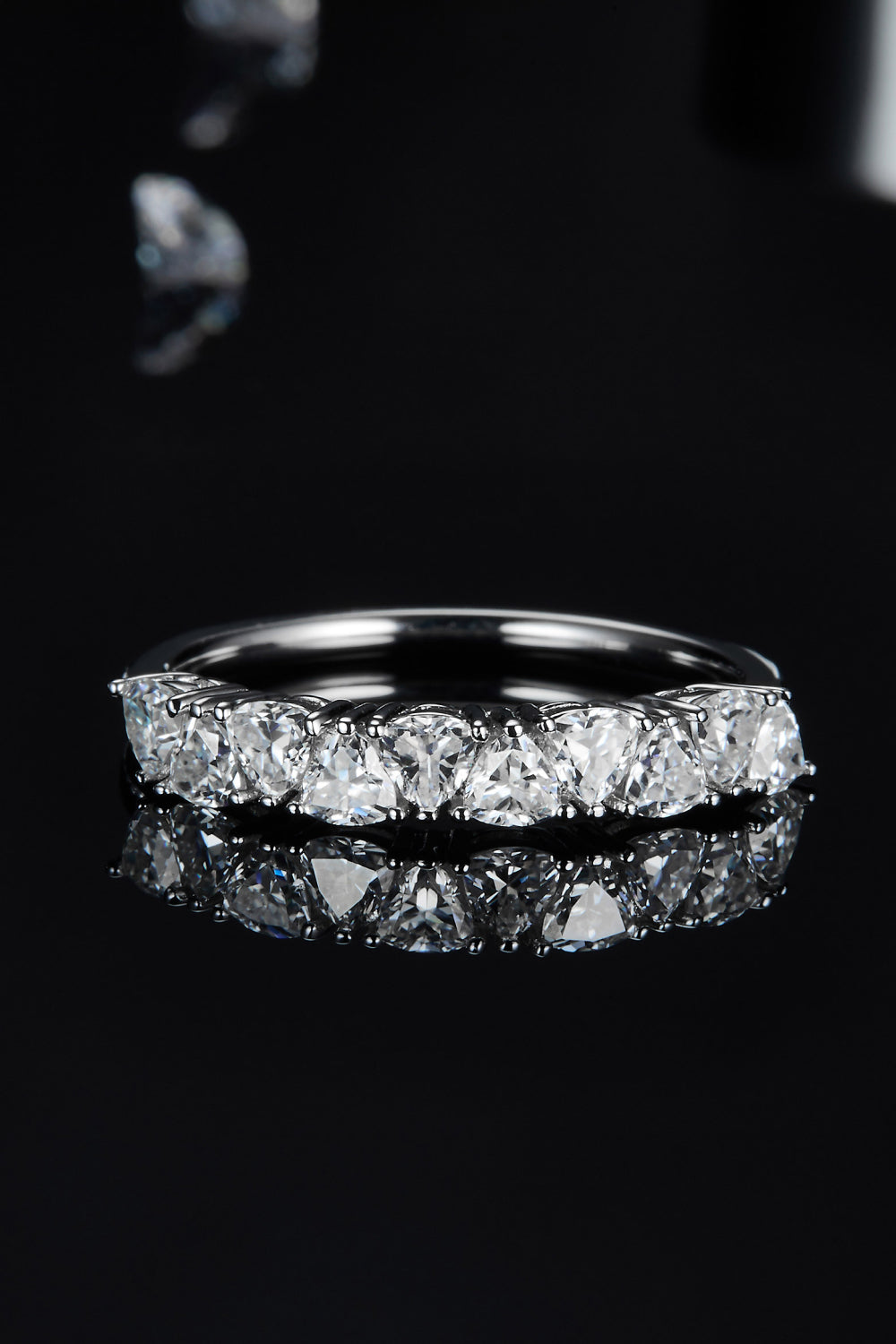 1 Carat Moissanite 925 Sterling Silver Half-Eternity Ring
