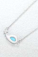 Opal Dolphin 925 Sterling Silver Necklace
