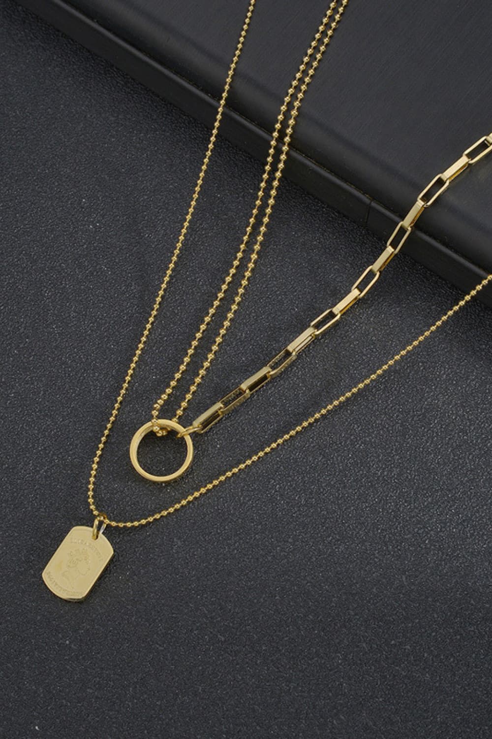 Stainless Steel Tag Pendant Necklace