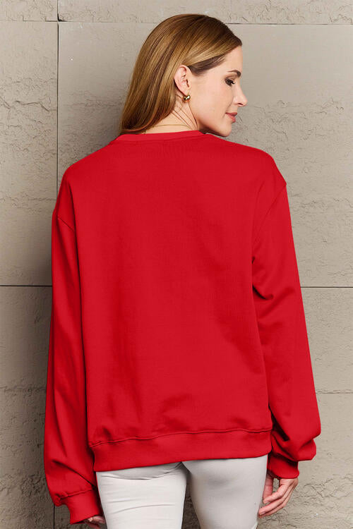 Simply Love Full Size MISTLETOE MIMOSAS Long Sleeve Sweatshirt